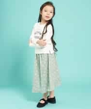 KJHEK02034 a.v.v KIDS(アー・ヴェ・ヴェ) [140-150]【洗える】フラワープリントスカート ブラック