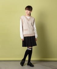 KJHES30034 a.v.v KIDS(アー・ヴェ・ヴェ) [100-130]インナーパンツ付きプリーツスカート ピンク