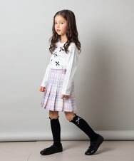 KJHES30034 a.v.v KIDS(アー・ヴェ・ヴェ) [100-130]インナーパンツ付きプリーツスカート ピンク