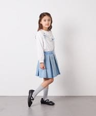 KJHFD30039 a.v.v KIDS(アー・ヴェ・ヴェ) [120-160]ビジューデニムプリーツスカート ライトブルー