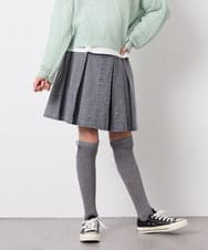 KJHFD30039 a.v.v KIDS(アー・ヴェ・ヴェ) [120-160]ビジューデニムプリーツスカート ライトグレー
