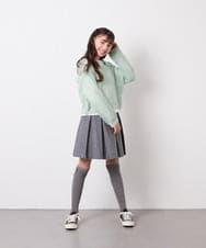 KJHFD30039 a.v.v KIDS(アー・ヴェ・ヴェ) [120-160]ビジューデニムプリーツスカート ライトグレー