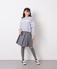 KJHFD30039 a.v.v KIDS(アー・ヴェ・ヴェ) [120-160]ビジューデニムプリーツスカート ライトグレー