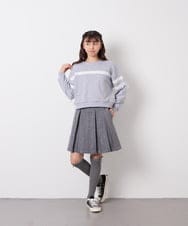 KJHFD30039 a.v.v KIDS(アー・ヴェ・ヴェ) [120-160]ビジューデニムプリーツスカート ライトグレー