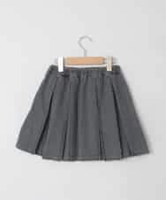 KJHFD30039 a.v.v KIDS(アー・ヴェ・ヴェ) [120-160]ビジューデニムプリーツスカート ライトグレー