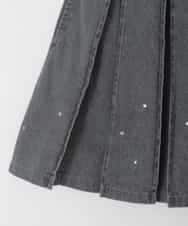 KJHFD30039 a.v.v KIDS(アー・ヴェ・ヴェ) [120-160]ビジューデニムプリーツスカート ライトグレー