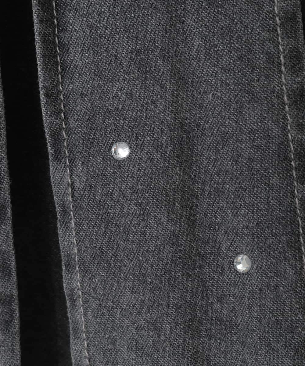 KJHFD30039 a.v.v KIDS(アー・ヴェ・ヴェ) [120-160]ビジューデニムプリーツスカート ライトグレー