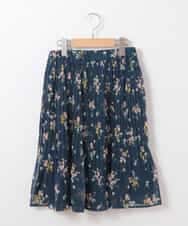 KJHGD01034 a.v.v KIDS(アー・ヴェ・ヴェ) [100-130]花柄プリーツスカート[WEB限定サイズ] ネイビー