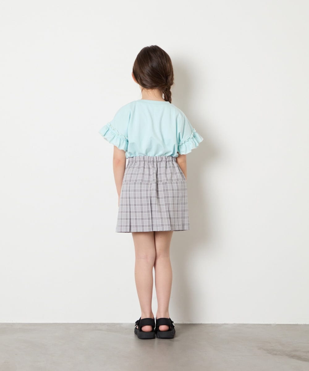 KJHGD55039 a.v.v KIDS(アー・ヴェ・ヴェ) [120-160]リボンプリーツスカート ライトグレー