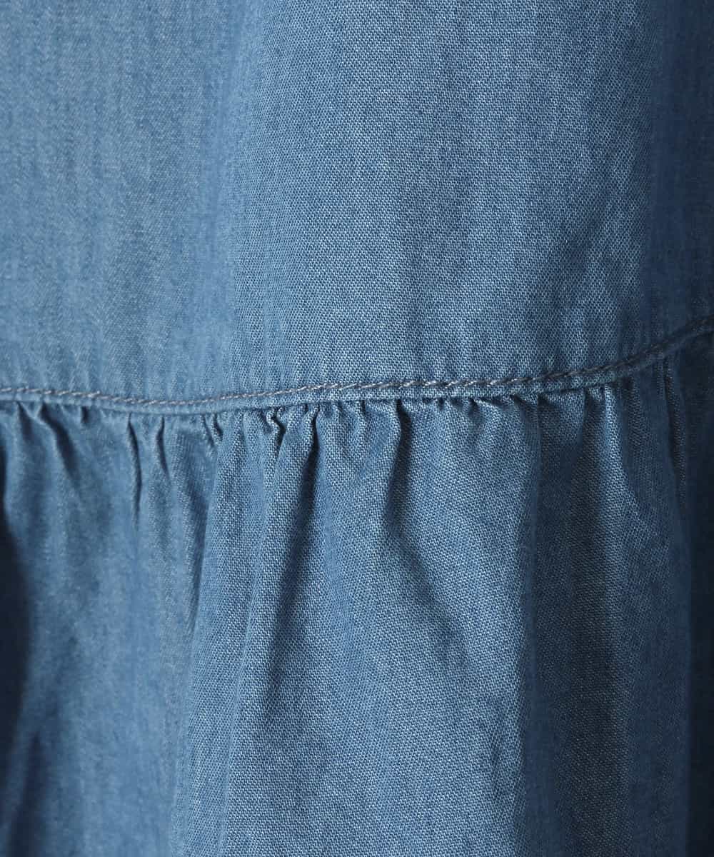 KJHGD60034 a.v.v KIDS(アー・ヴェ・ヴェ) [100-130]サッシュリボン付フリルラップ風スカート[WEB限定サイズ] ブルー