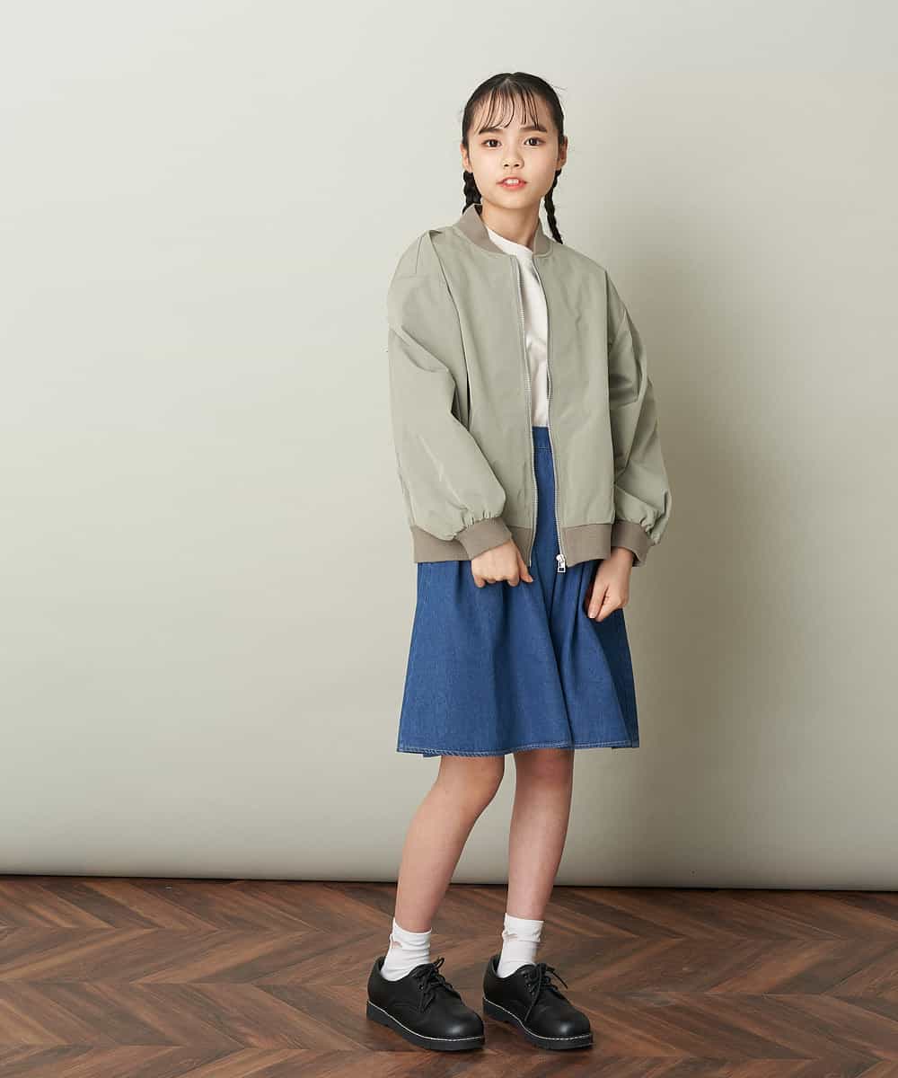 KJHGP01019 a.v.v KIDS(アー・ヴェ・ヴェ) [100-130]タックフレアスカート デニム