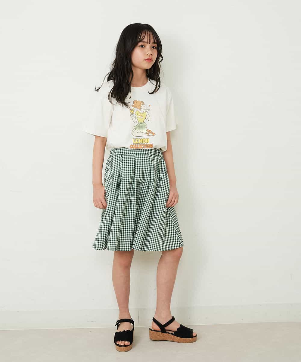 KJHGP01019 a.v.v KIDS(アー・ヴェ・ヴェ) [100-130]タックフレアスカート デニム