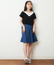KJHGP01019 a.v.v KIDS(アー・ヴェ・ヴェ) [100-130]タックフレアスカート デニム