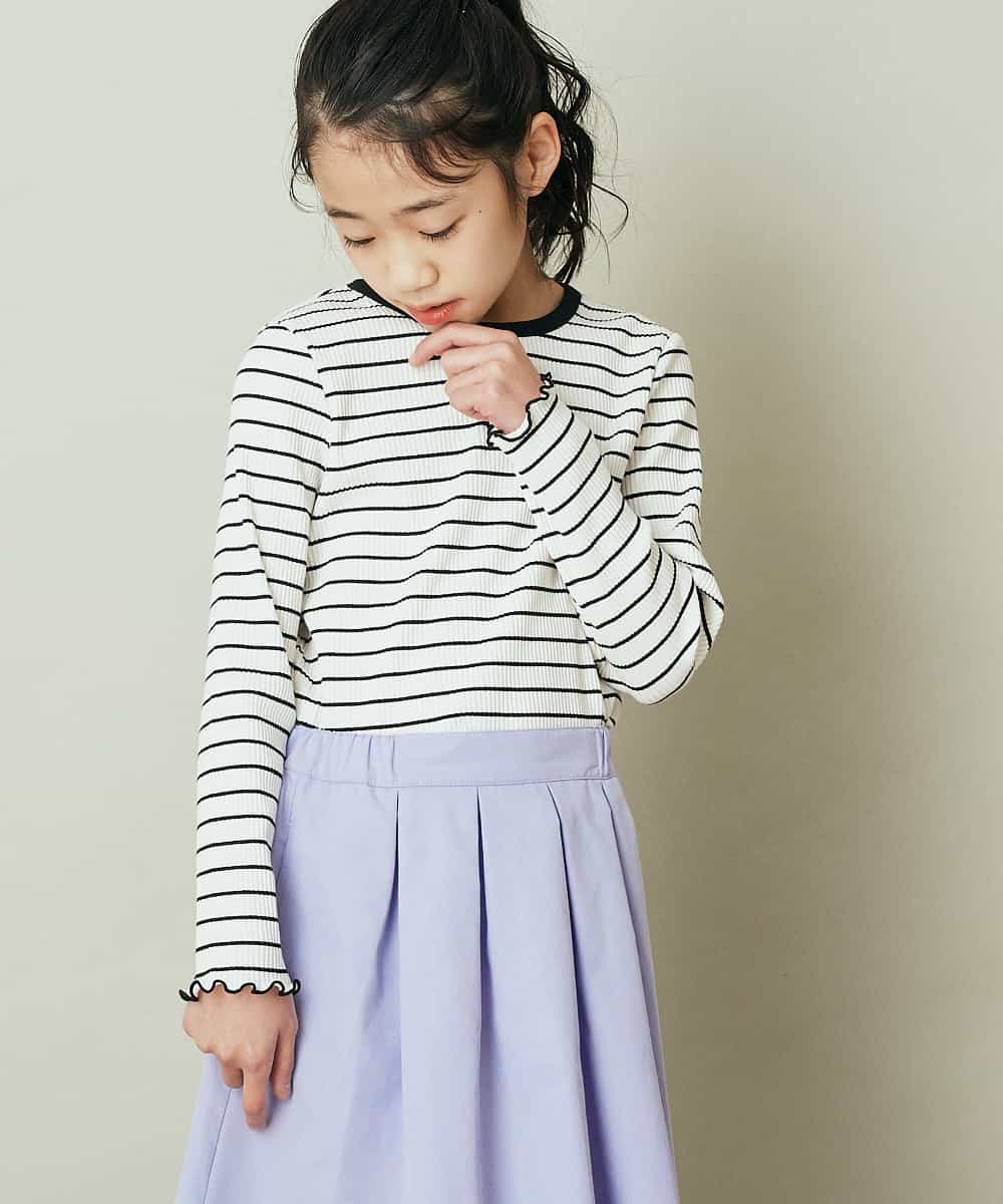 KJHGP01019 a.v.v KIDS(アー・ヴェ・ヴェ) [100-130]タックフレアスカート デニム