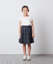 KJHGS01019 a.v.v KIDS(アー・ヴェ・ヴェ) [100-130]タックフレアスカート デニム