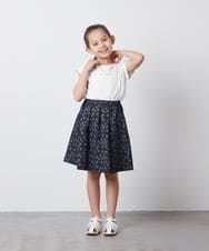KJHGS01019 a.v.v KIDS(アー・ヴェ・ヴェ) [100-130]タックフレアスカート デニム