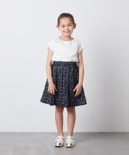 KJHGS01019 a.v.v KIDS(アー・ヴェ・ヴェ) [100-130]タックフレアスカート デニム