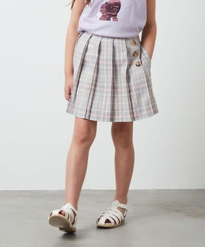 KJHGS02029 a.v.v KIDS [110-130]チェックプリーツスカート