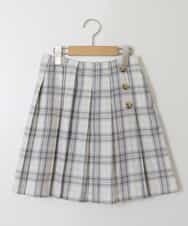 KJHGS02029 a.v.v KIDS(アー・ヴェ・ヴェ) [110-130]チェックプリーツスカート アイボリー