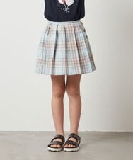 KJHGT02034 a.v.v KIDS(アー・ヴェ・ヴェ) [140-150]チェックプリーツスカート ライトブルー
