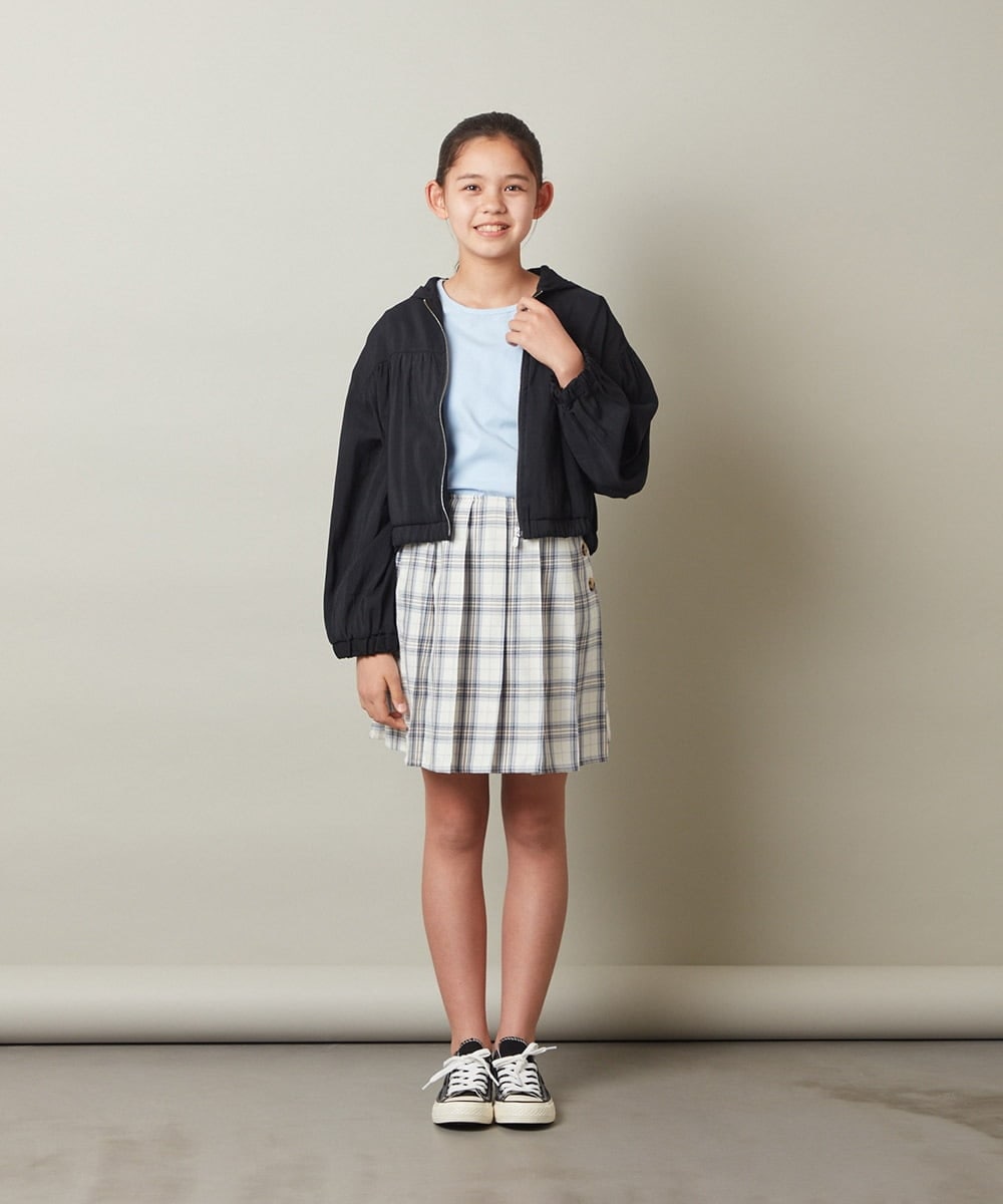KJHGT02034 a.v.v KIDS(アー・ヴェ・ヴェ) [140-150]チェックプリーツスカート アイボリー