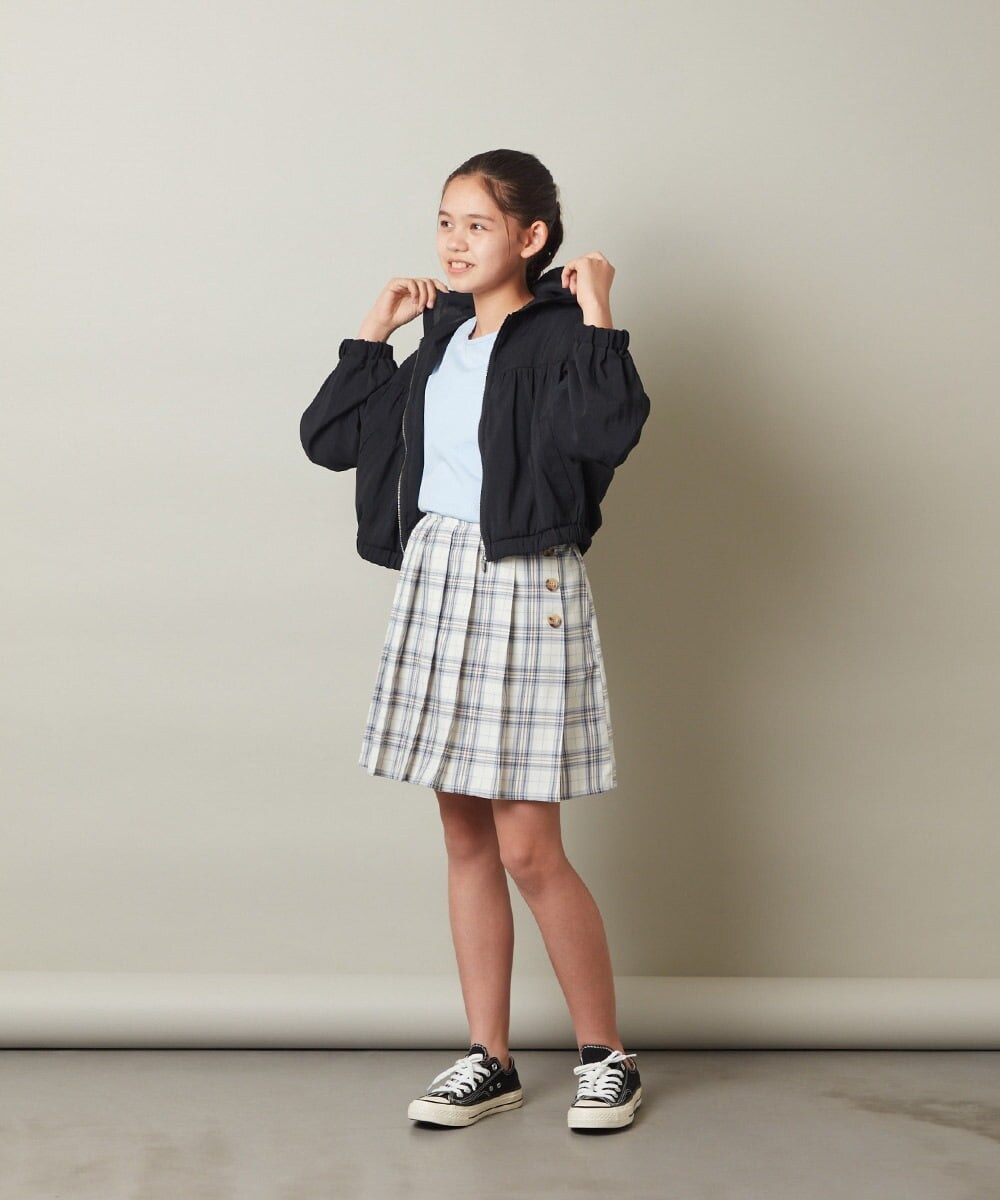 KJHGT02034 a.v.v KIDS(アー・ヴェ・ヴェ) [140-150]チェックプリーツスカート アイボリー