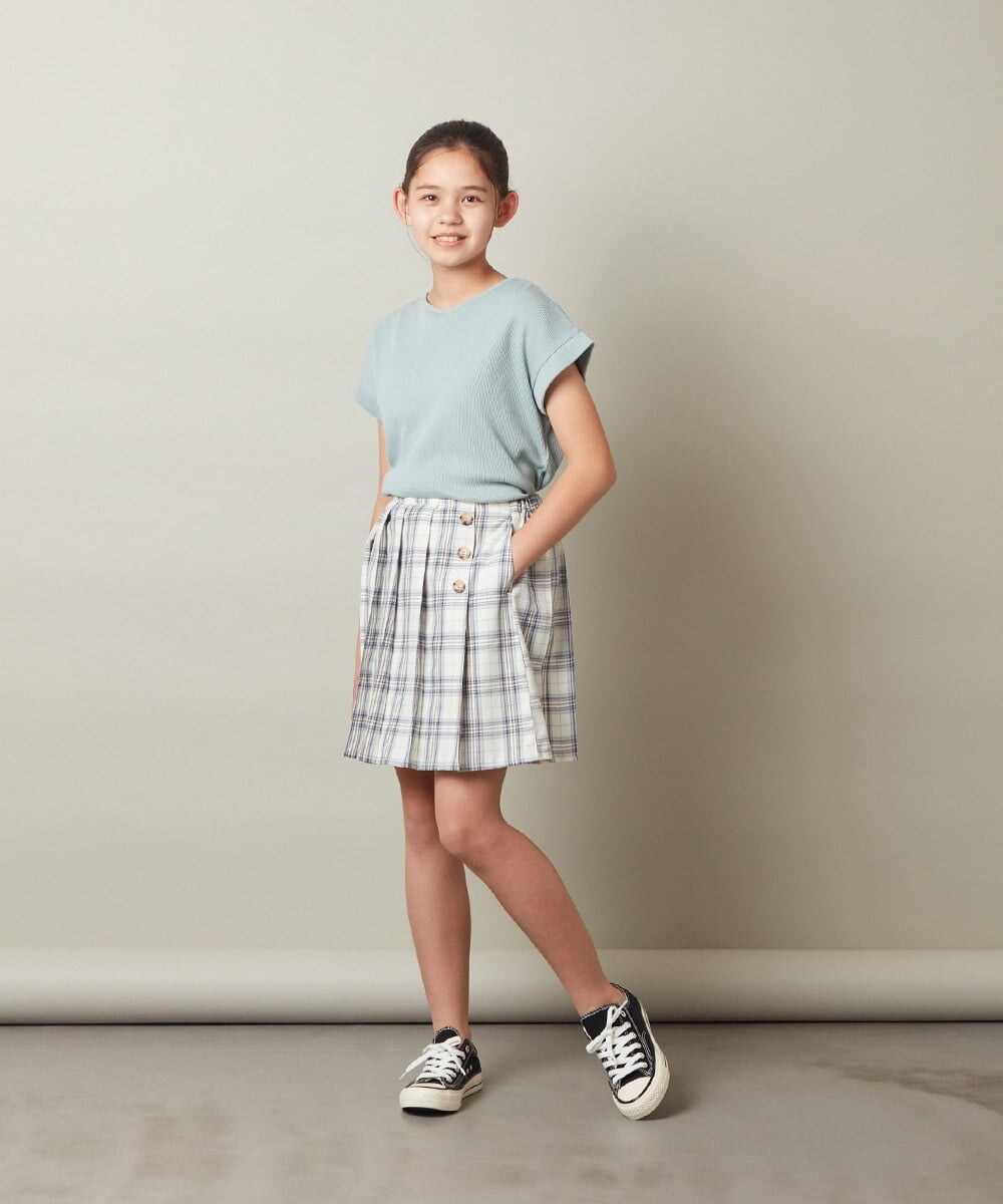 KJHGT02034 a.v.v KIDS(アー・ヴェ・ヴェ) [140-150]チェックプリーツスカート アイボリー