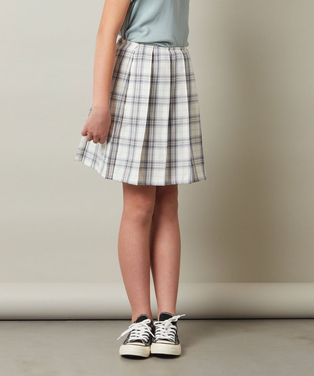 KJHGT02034 a.v.v KIDS(アー・ヴェ・ヴェ) [140-150]チェックプリーツスカート アイボリー