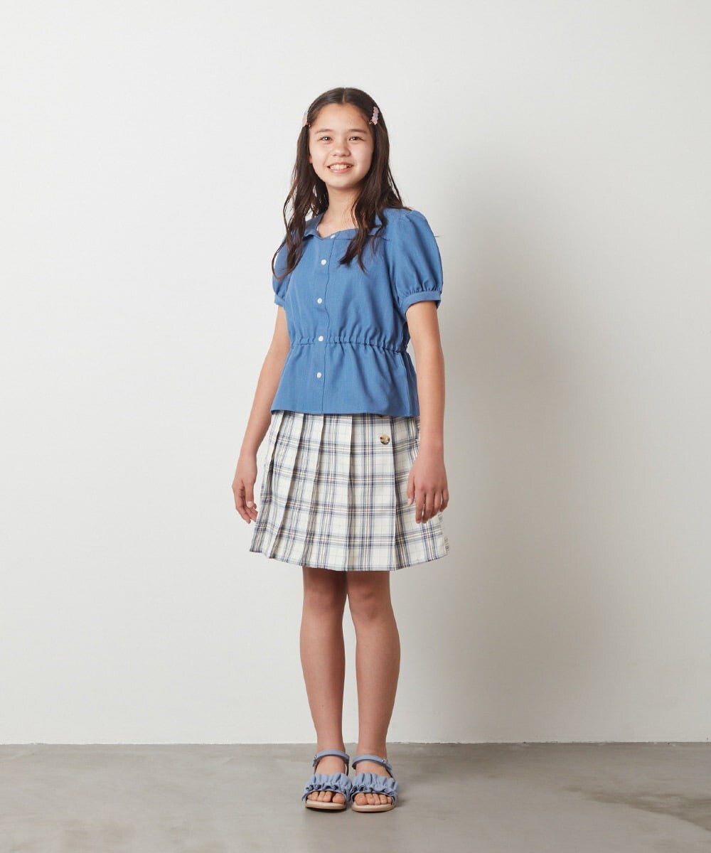 KJHGT02034 a.v.v KIDS(アー・ヴェ・ヴェ) [140-150]チェックプリーツスカート アイボリー