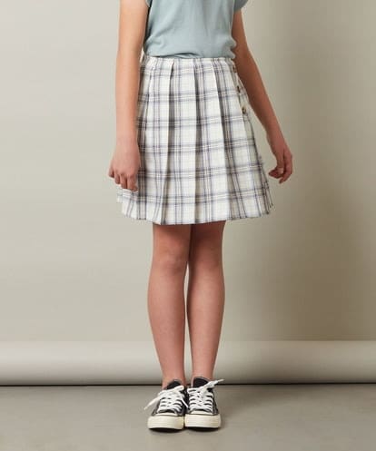KJHGT02034 a.v.v KIDS [140-150]チェックプリーツスカート