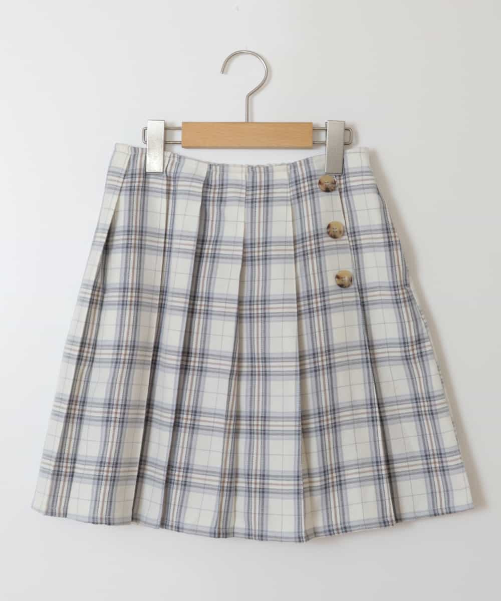 KJHGT02034 a.v.v KIDS(アー・ヴェ・ヴェ) [140-150]チェックプリーツスカート アイボリー