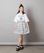 KJHGV01029 a.v.v KIDS(アー・ヴェ・ヴェ) [100-130]タック＆ギャザーフレアスカート ブラック