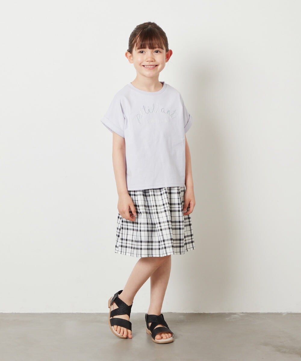KJHGV01029 a.v.v KIDS(アー・ヴェ・ヴェ) [100-130]タック＆ギャザーフレアスカート ブラック