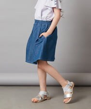 KJHGW01034 a.v.v KIDS(アー・ヴェ・ヴェ) [140-150]タック＆ギャザーフレアスカート ブラック