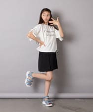 KJHHA18039 a.v.v KIDS(アー・ヴェ・ヴェ) [120-160]［インパン付］フロントレースアップスカート グレー