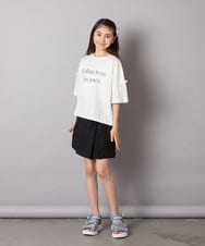 KJHHA18039 a.v.v KIDS(アー・ヴェ・ヴェ) [120-160]［インパン付］フロントレースアップスカート グレー