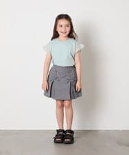 KJHHA18039 a.v.v KIDS(アー・ヴェ・ヴェ) [120-160]［インパン付］フロントレースアップスカート グレー