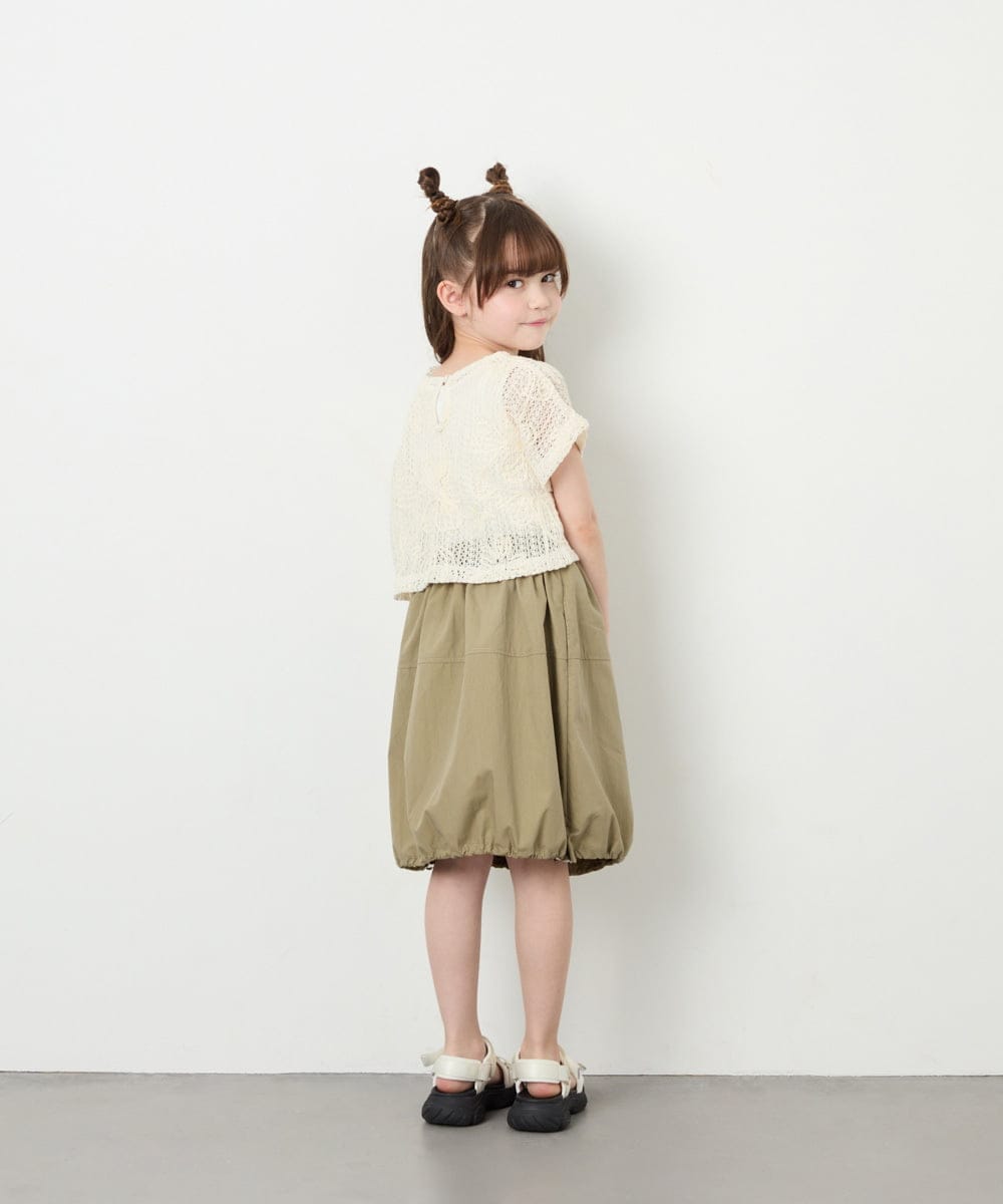 KJHHD75039 a.v.v KIDS(アー・ヴェ・ヴェ) [130-160]【冷感/速乾】裾ドロストスカート カーキ