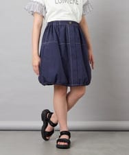 KJHHD75039 a.v.v KIDS(アー・ヴェ・ヴェ) [130-160]【冷感/速乾】裾ドロストスカート ネイビー