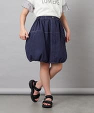 KJHHD75039 a.v.v KIDS(アー・ヴェ・ヴェ) [130-160]【冷感/速乾】裾ドロストスカート ネイビー