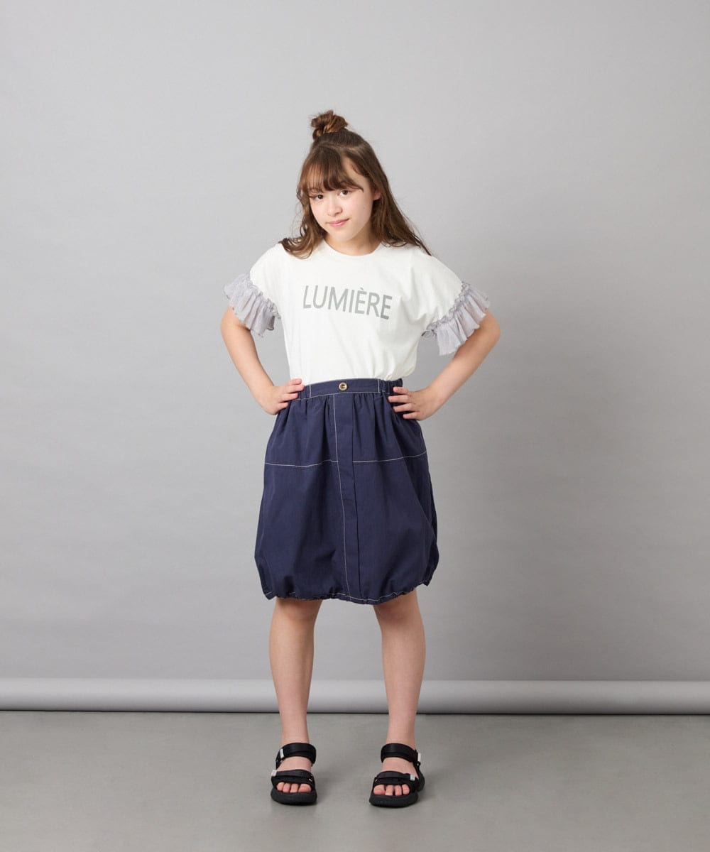 KJHHD75039 a.v.v KIDS(アー・ヴェ・ヴェ) [130-160]【冷感/速乾】裾ドロストスカート ネイビー
