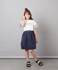 KJHHD75039 a.v.v KIDS(アー・ヴェ・ヴェ) [130-160]【冷感/速乾】裾ドロストスカート ネイビー