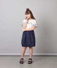 KJHHD75039 a.v.v KIDS(アー・ヴェ・ヴェ) [130-160]【冷感/速乾】裾ドロストスカート ネイビー