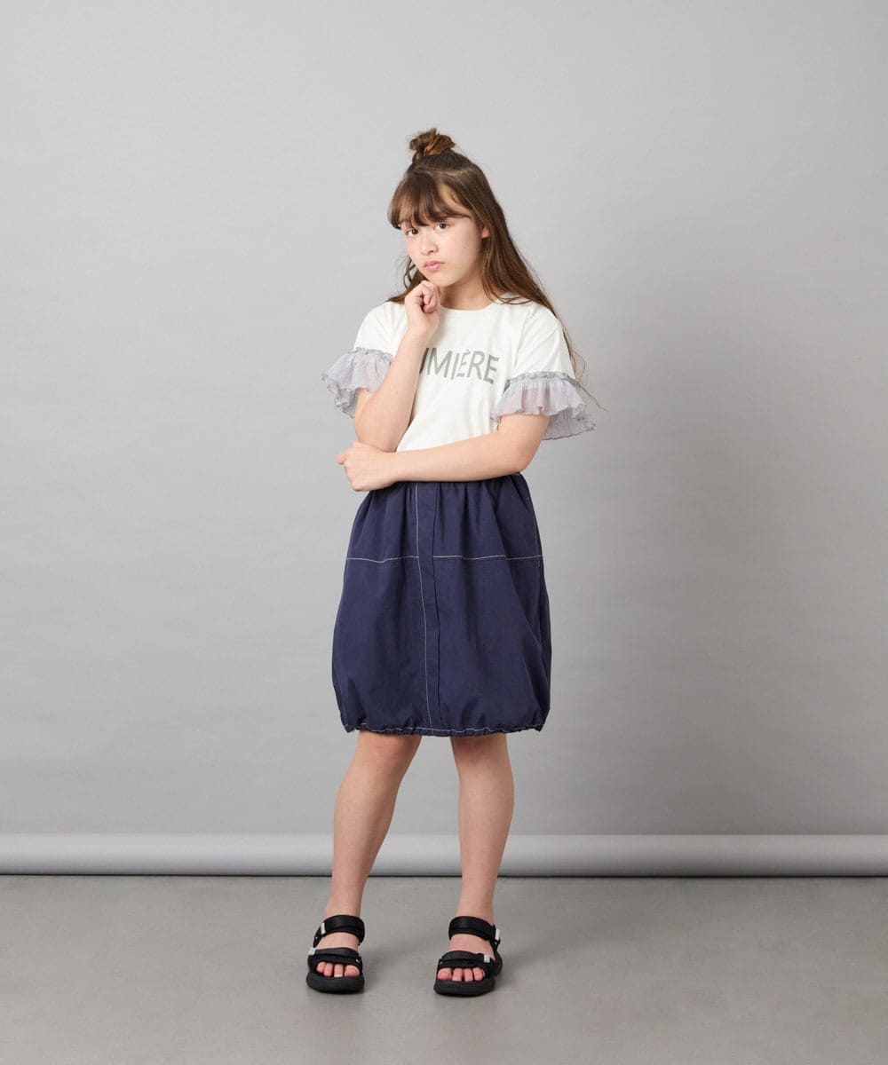 KJHHD75039 a.v.v KIDS(アー・ヴェ・ヴェ) [130-160]【冷感/速乾】裾ドロストスカート ネイビー