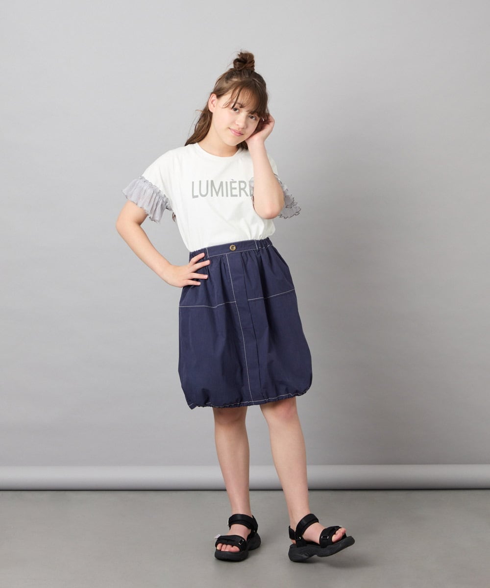 KJHHD75039 a.v.v KIDS(アー・ヴェ・ヴェ) [130-160]【冷感/速乾】裾ドロストスカート ネイビー