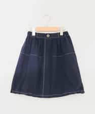 KJHHD75039 a.v.v KIDS(アー・ヴェ・ヴェ) [130-160]【冷感/速乾】裾ドロストスカート ネイビー