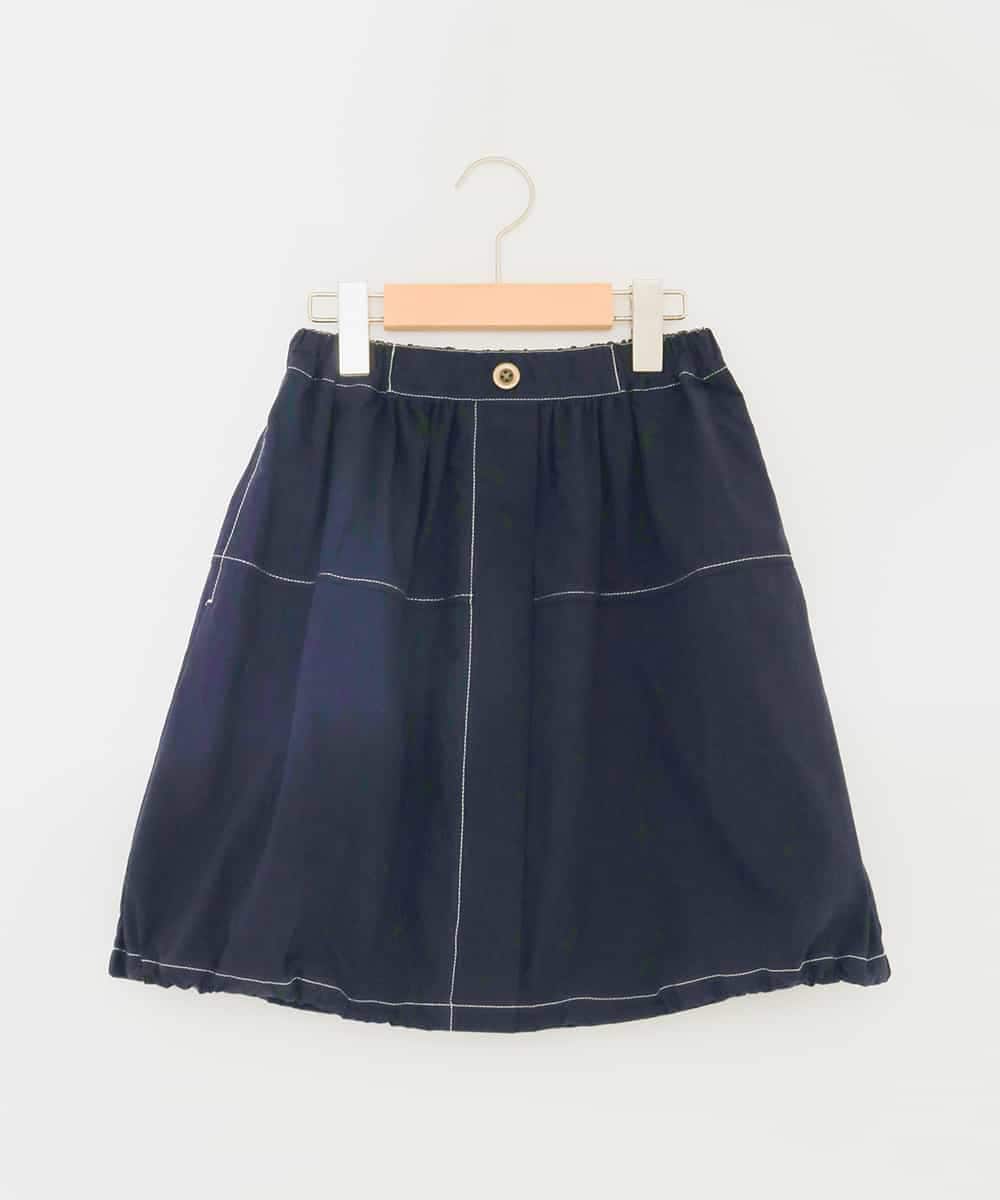 KJHHD75039 a.v.v KIDS(アー・ヴェ・ヴェ) [130-160]【冷感/速乾】裾ドロストスカート ネイビー
