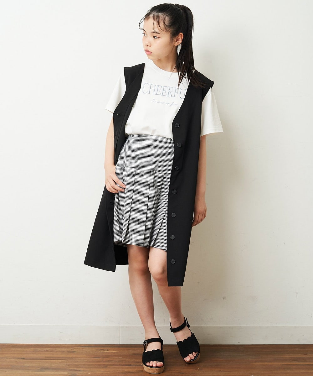 KJHHP20024 a.v.v KIDS(アー・ヴェ・ヴェ) [100-130]ウエストゴムプリーツスカート ブルー