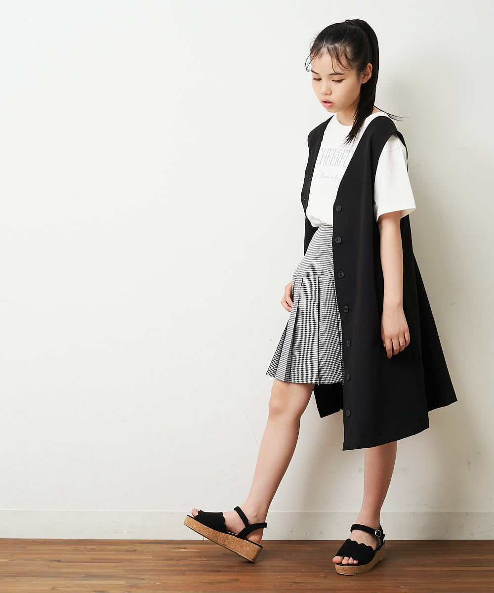 KJHHP20024 a.v.v KIDS(アー・ヴェ・ヴェ) [100-130]ウエストゴムプリーツスカート ブルー