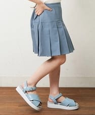 KJHHP20024 a.v.v KIDS(アー・ヴェ・ヴェ) [100-130]ウエストゴムプリーツスカート ブルー